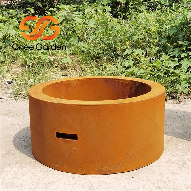 Focar cu gaz din oțel corten rotund