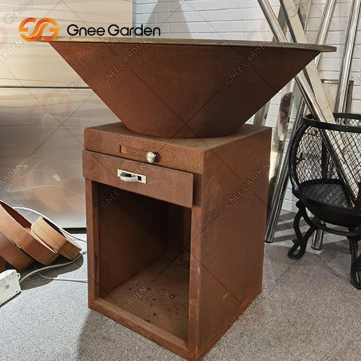Factory Customize Camping Charcoal Barbecue Grill Corten Steel Bbq Grills Outdoor