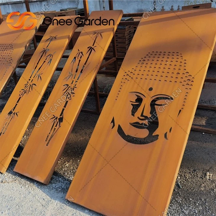 Garden Rusted Corten Steel Screen Panels