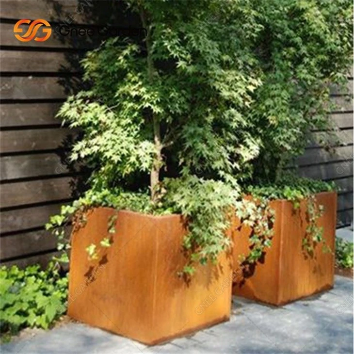 Outdoor Garden Corten Steel Flowepots