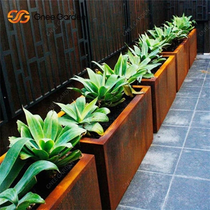 Outdoor Garden Corten Steel Flowepots