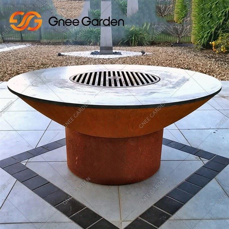 Outdoor Rust Corten Steel Brasero Bbq Grills