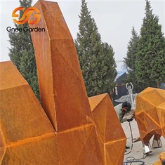 Sculptură de grădină în aer liber din oțel Corten