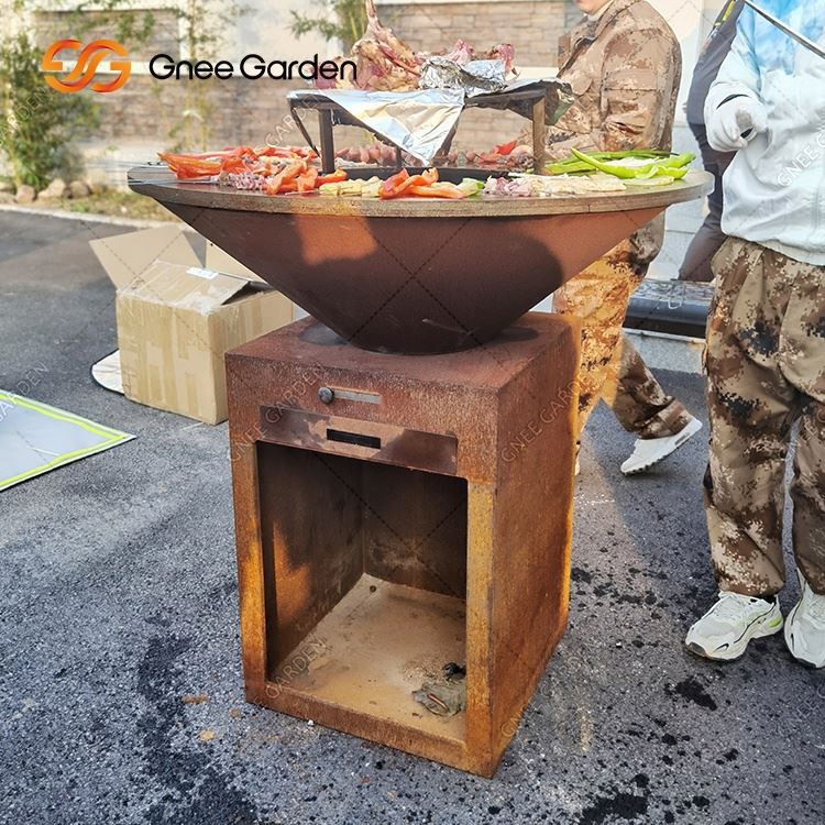Corten Steel BBQ Fire Bit cu grătar