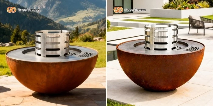 Weathering Steel Semi-sphere Summer BBQ Weathering Steel Semi-sphere Summer BBQ