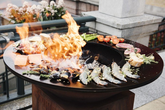 Corten Steel outdoor fire pit grill Corten Steel outdoor fire pit grill